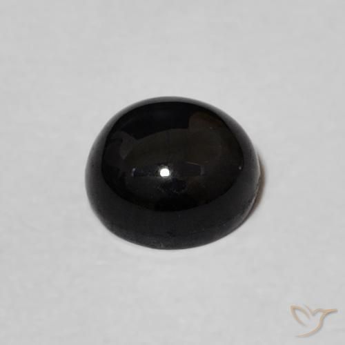 Ónix Negro natural de 1.03 ct, Redondo, Opaco
