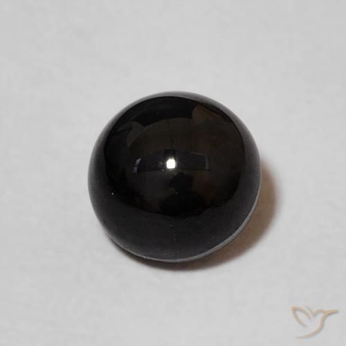 Ónix Negro natural de 0.99 ct, Redondo, Opaco
