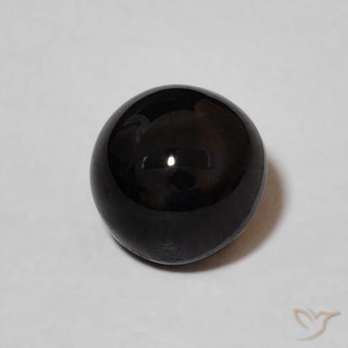 Ónix Negro natural de 1.20 ct, Redondo, Opaco