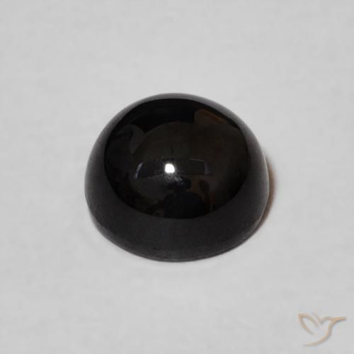 Ónix Negro natural de 1.20 ct, Redondo, Opaco