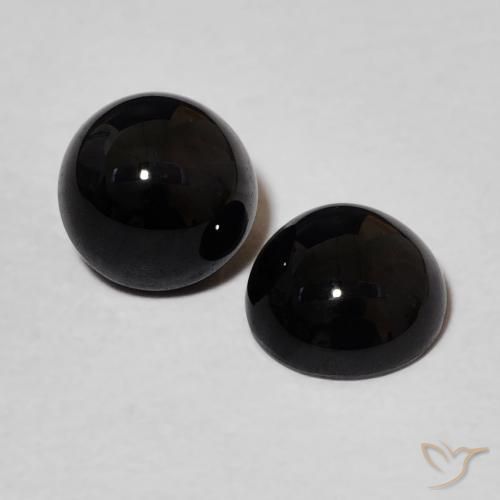 Gemas de Ónix Negro natural de 2.05 ct, Redondo, Opaco