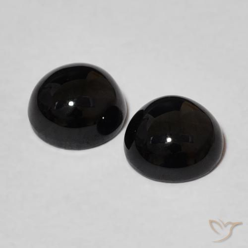 Gemas de Ónix Negro natural de 2.05 ct, Redondo, Opaco