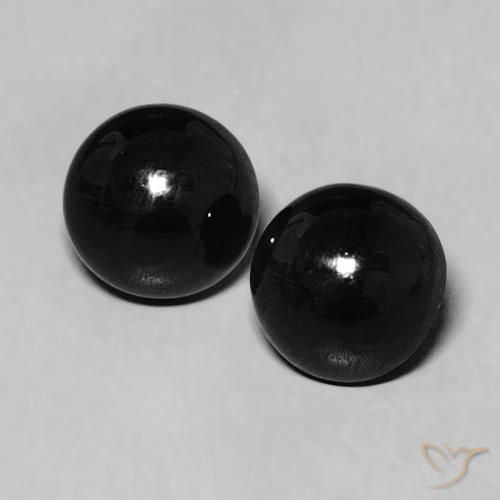 2.24ctw Natural Negro Ónix, Redondo, Opaco