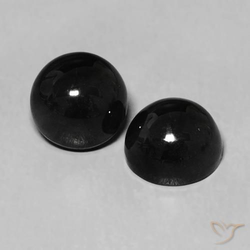Gemas de Ónix Negro natural de 2.32 ct, Redondo, Opaco