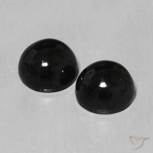 Gemas de Ónix Negro natural de 2.32 ct, Redondo, Opaco