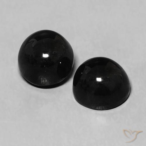 Gemas de Ónix Negro natural de 2.43 ct, Redondo, Opaco