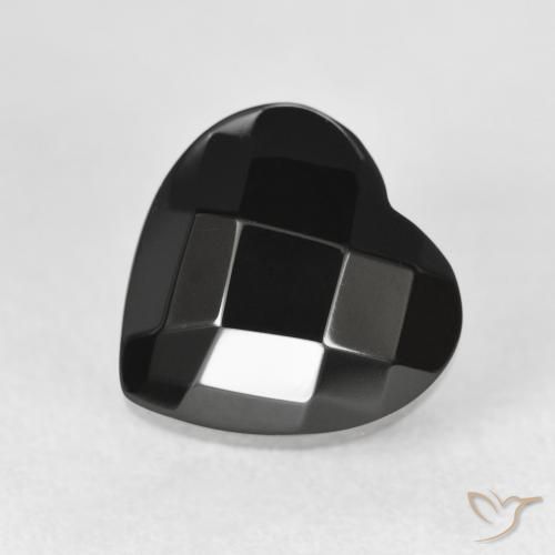 4.40ct Natural Negro Ónix, Corazón, Opaco