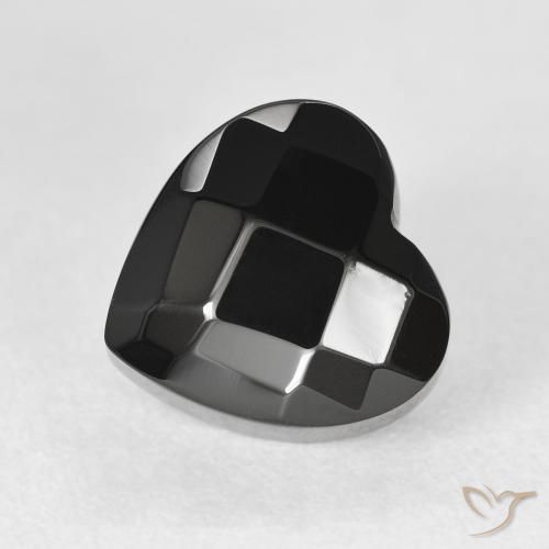 4.36ct Natural Negro Ónix, Corazón, Opaco