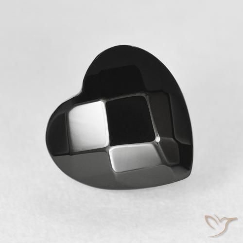 Ónix Negro natural de 4.36 ct, Corazón, Opaco