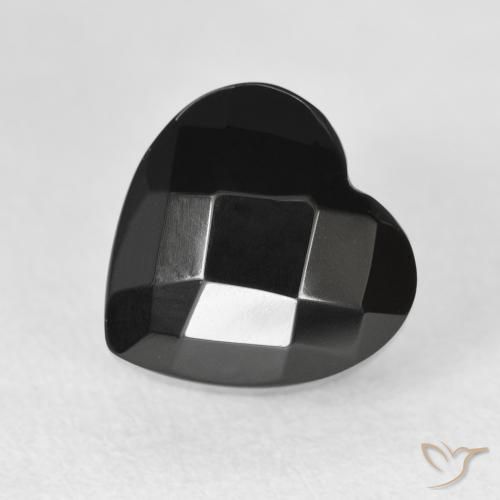 4.46ct Natural Negro Ónix, Corazón, Opaco
