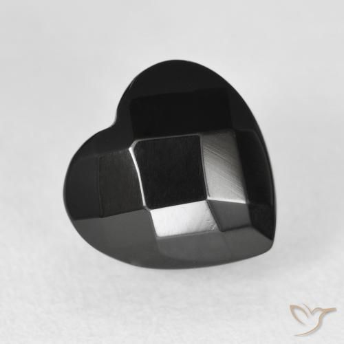 Ónix Negro natural de 4.46 ct, Corazón, Opaco