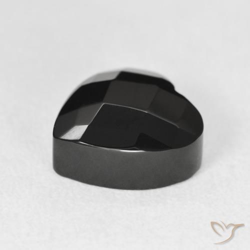 Ónix Negro natural de 4.46 ct, Corazón, Opaco