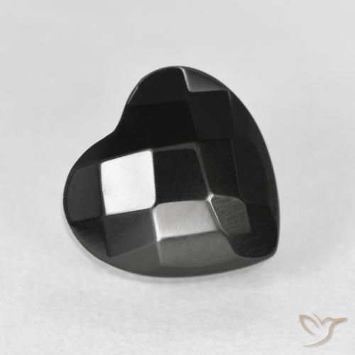4.46ct Natural Negro Ónix, Corazón, Opaco