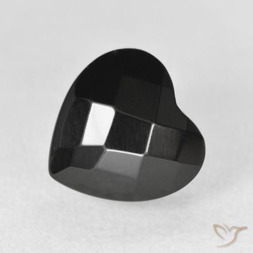 Ónix Negro natural de 4.46 ct, Corazón, Opaco