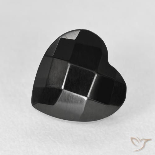 Ónix Negro natural de 4.12 ct, Corazón, Opaco