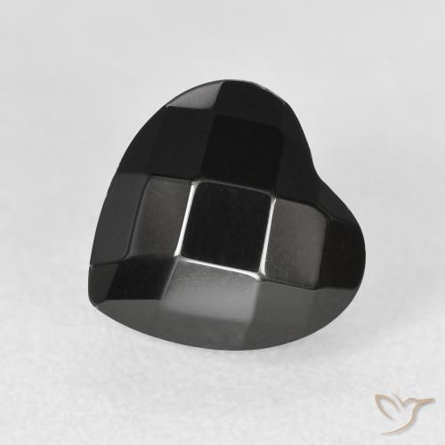 3.90ct Natural Negro Ónix, Corazón, Opaco