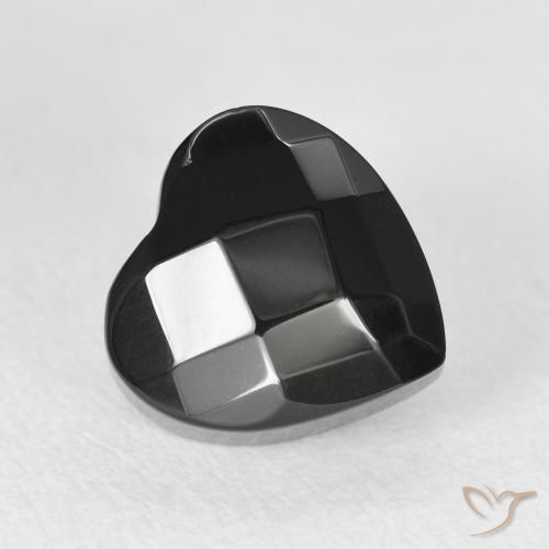 Ónix Negro natural de 4.33 ct, Corazón, Opaco