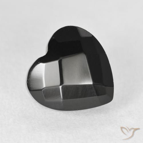Ónix Negro natural de 4.19 ct, Corazón, Opaco