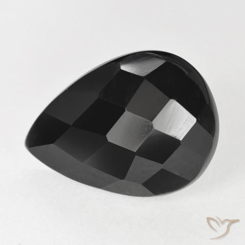 9.19ct Natural Negro Ónix, En forma de pera, Opaco
