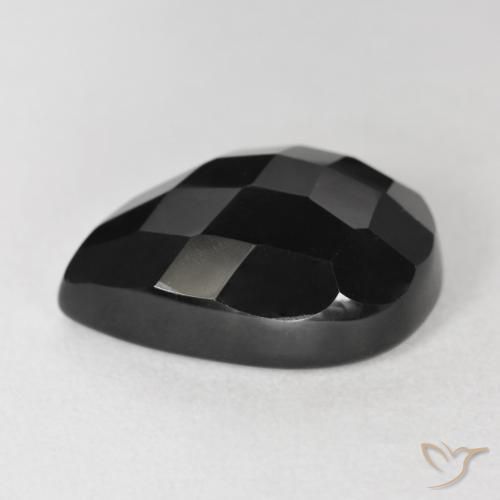 Ónix Negro natural de 11.00 ct, En forma de pera, Opaco