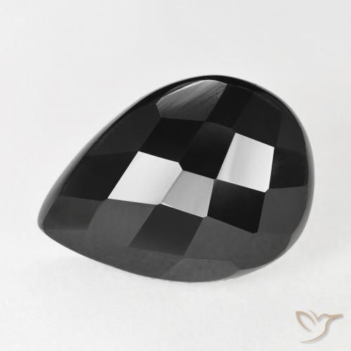 9.47ct Natural Negro Ónix, En forma de pera, Opaco