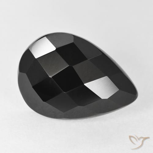7.67ct Natural Negro Ónix, En forma de pera, Opaco