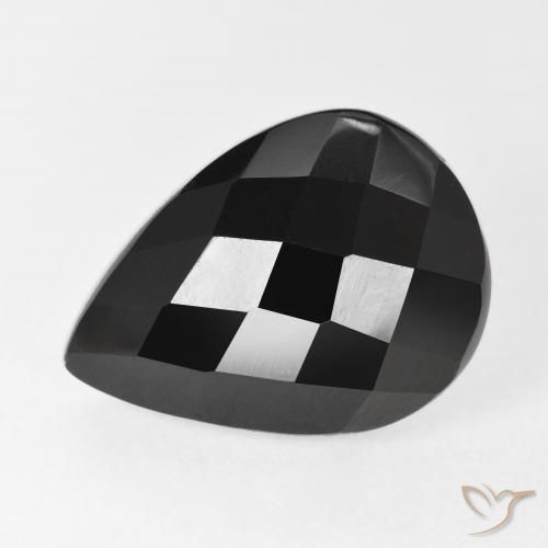 9.97ct Natural Negro Ónix, En forma de pera, Opaco