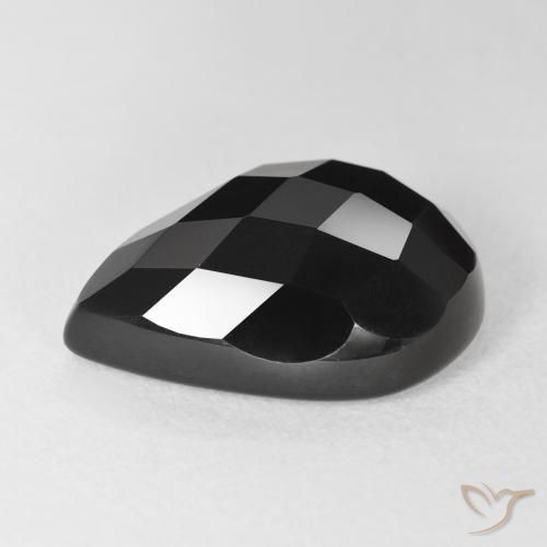 Ónix Negro natural de 10.04 ct, En forma de pera, Opaco