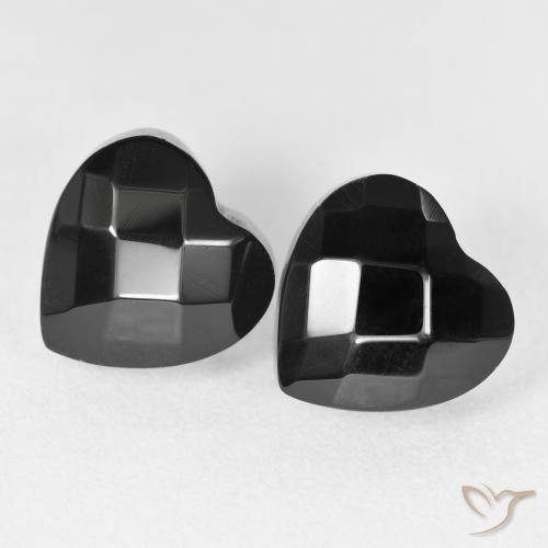 8.69ctw Natural Negro Ónix, Corazón, Opaco