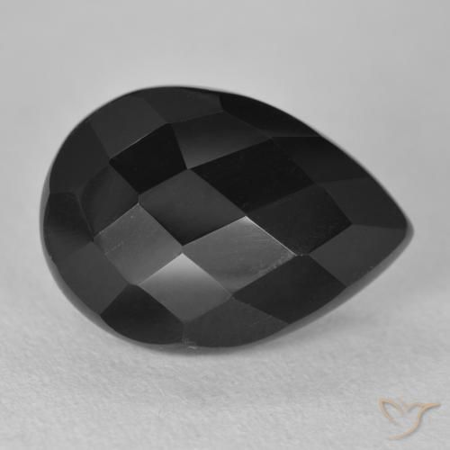 8.92ct Natural Negro Ónix, En forma de pera, Opaco