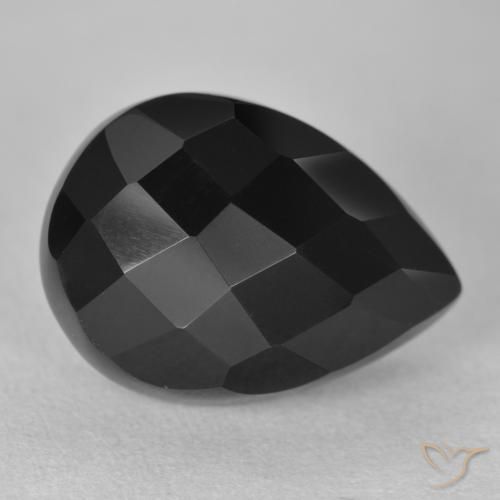 10.40ct Natural Negro Ónix, En forma de pera, Opaco