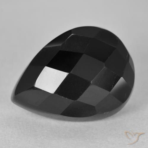 10.11ct Natural Negro Ónix, En forma de pera, Opaco