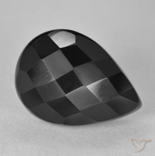 9.16ct Natural Negro Ónix, En forma de pera, Opaco