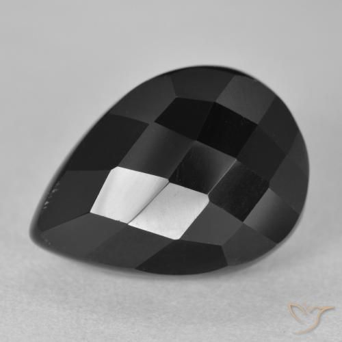 9.47ct Natural Negro Ónix, En forma de pera, Opaco, Photo A