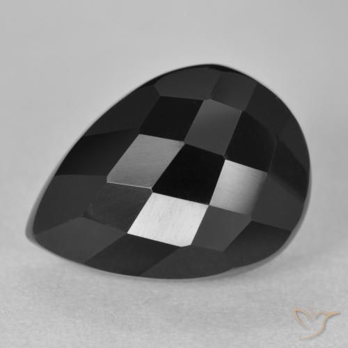 10.44ct Natural Negro Ónix, En forma de pera, Opaco