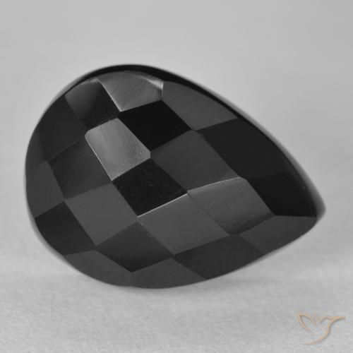 10.11ct Natural Negro Ónix, En forma de pera, Opaco