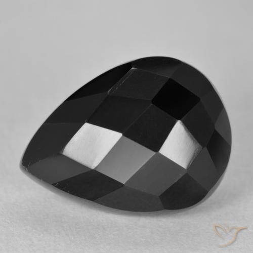 10.30ct Natural Negro Ónix, En forma de pera, Opaco