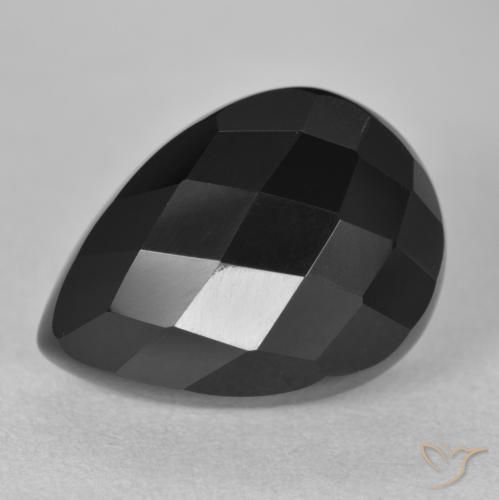 11.14ct Natural Negro Ónix, En forma de pera, Opaco