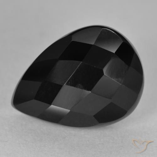 9.95ct Natural Negro Ónix, En forma de pera, Opaco