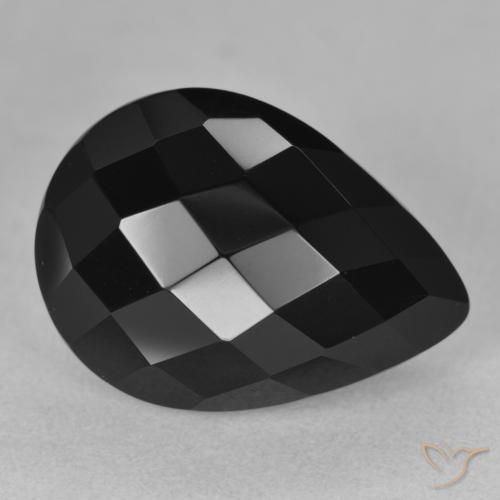 11.60ct Natural Negro Ónix, En forma de pera, Opaco