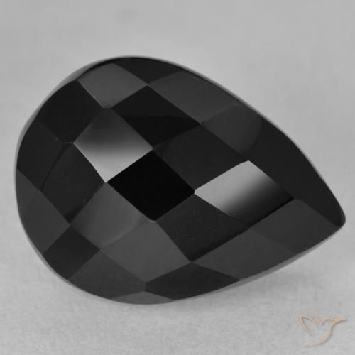 9.60ct Natural Negro Ónix, En forma de pera, Opaco