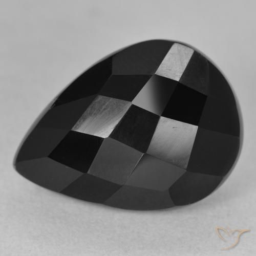 8.70ct Natural Negro Ónix, En forma de pera, Opaco