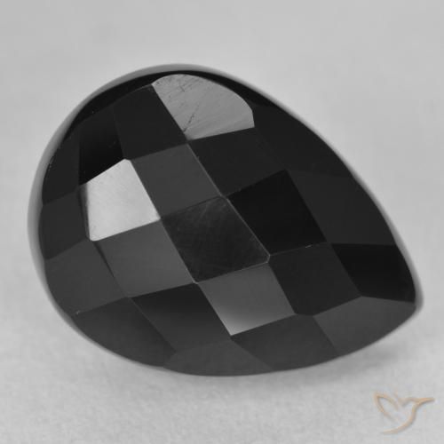 10.14ct Natural Negro Ónix, En forma de pera, Opaco