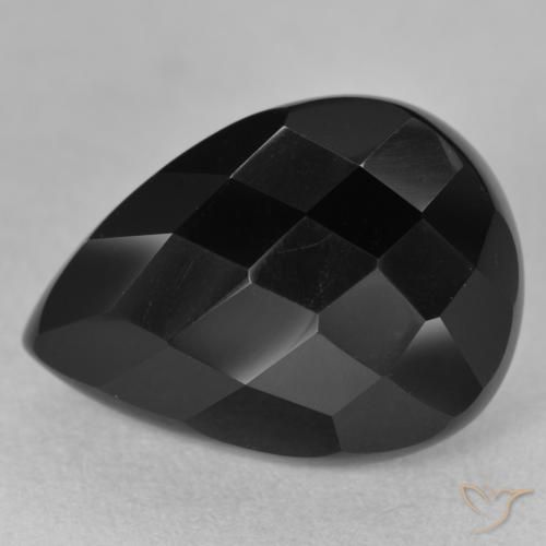 10.07ct Natural Negro Ónix, En forma de pera, Opaco