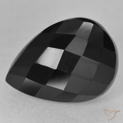 10.10ct Natural Negro Ónix, En forma de pera, Opaco
