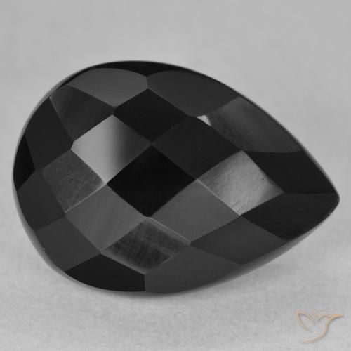 8.11ct Natural Negro Ónix, En forma de pera, Opaco