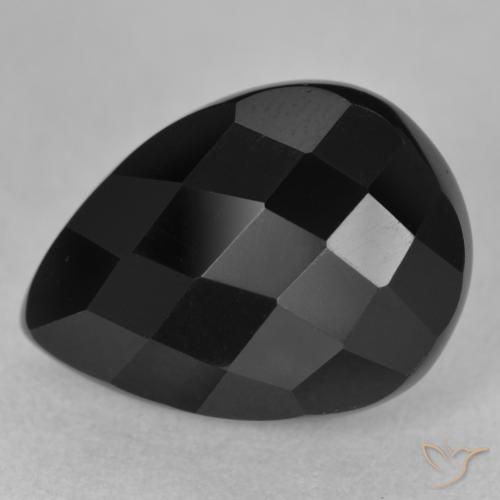 10.32ct Natural Negro Ónix, En forma de pera, Opaco