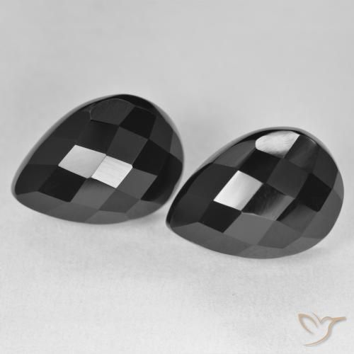 21.42ctw Natural Negro Ónix, En forma de pera, Opaco