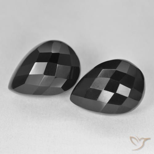 22.32ctw Natural Negro Ónix, En forma de pera, Opaco