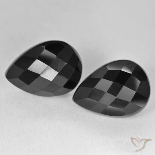 20.57ctw Natural Negro Ónix, En forma de pera, Opaco